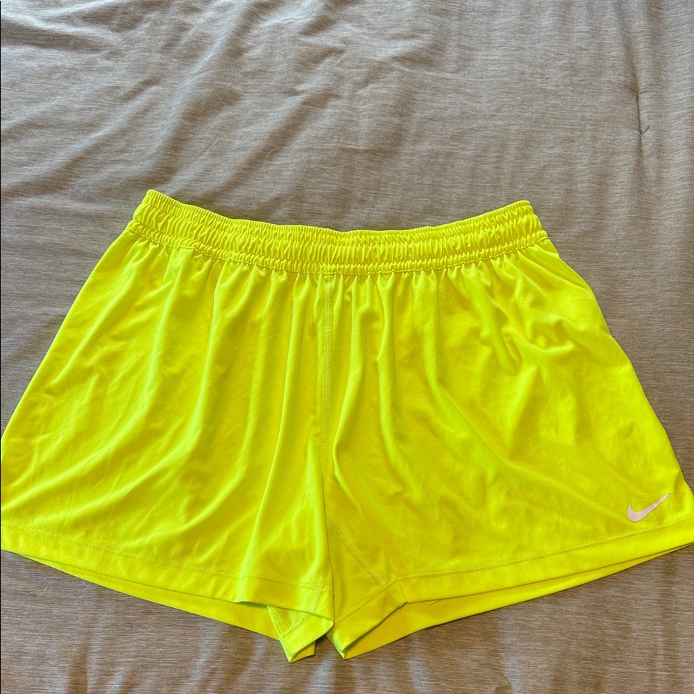 Nike Women's Bright Yellow Athletic Shorts